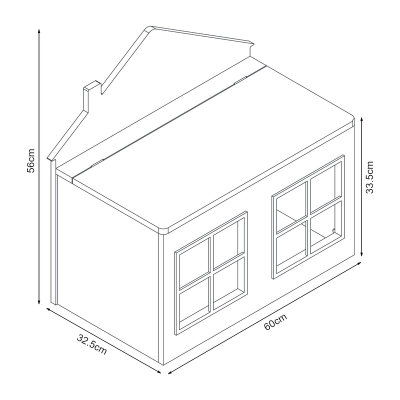 Schiță cotată Lada jucarii Vipsali 56x60x33 cm verde menta/alb [en.casa]