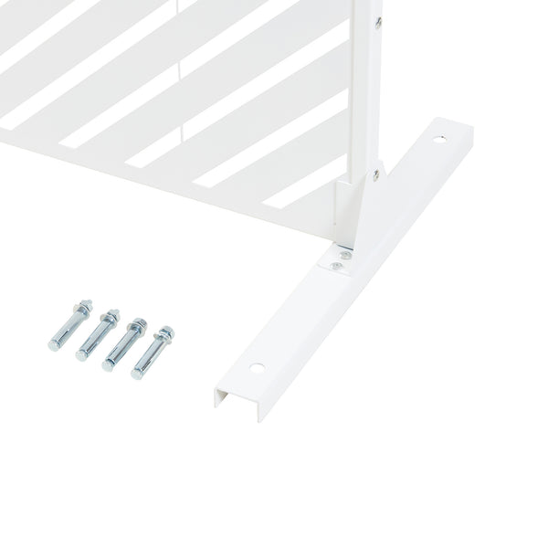 Paravan despartitor Kekan 200x100x50 cm otel alb [casa.pro]