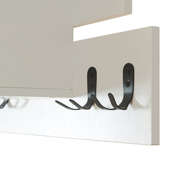 Cuier de perete cu spatiu depozitare Vänd 32x60x14 cm alb [en.casa]