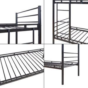 Pat metalic supraetajat  Bevapis, 200x90 cm 300 kg negru [en.casa]