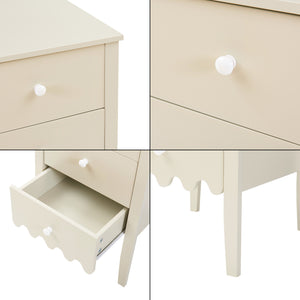 Comoda cu 4 sertare Luspoo 82x40x40 cm crem deschis [en.casa]