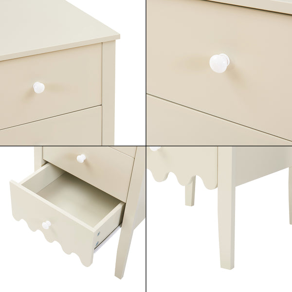 Comoda cu 4 sertare Luspoo 82x40x40 cm crem deschis [en.casa]
