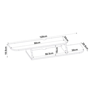 Suport TV de perete Kershaby 120x30x19 cm alb [en.casa]