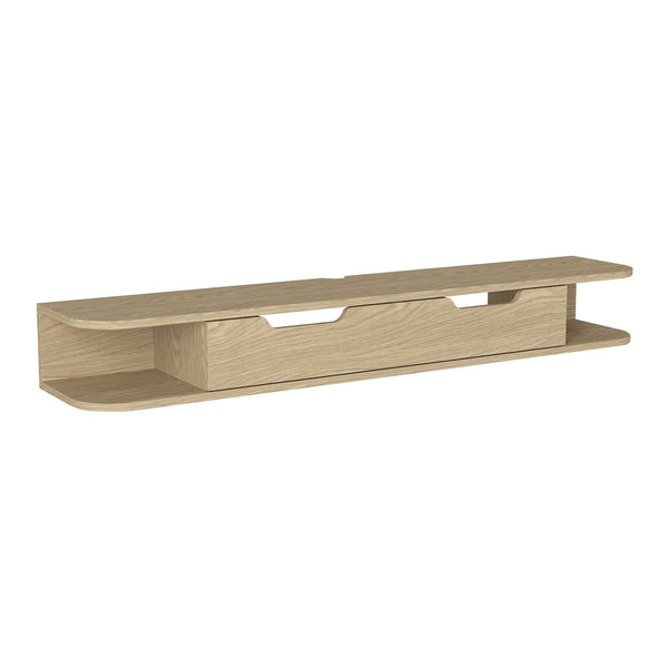 Suport TV de perete Karjali 150x30x19 cm efect lemn stejar [en.casa]