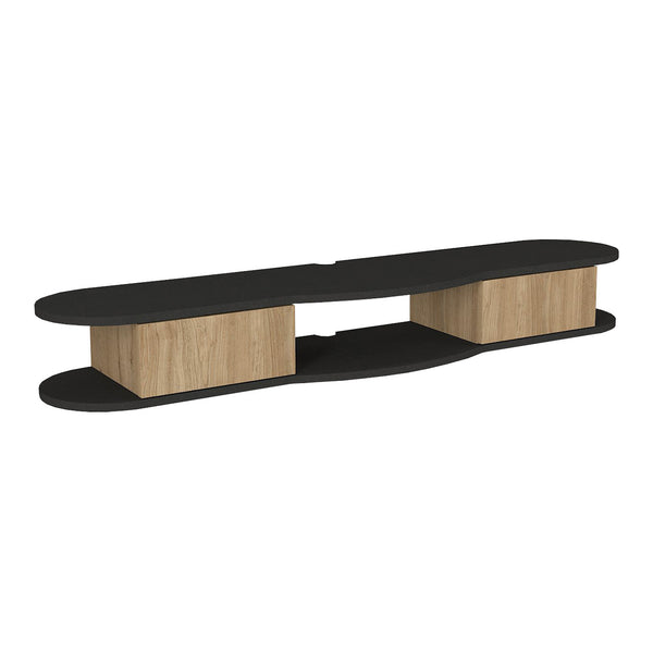 Suport TV de perete Nyskiri 150x35x19 cm antracit/efect lemn stejar [en.casa]