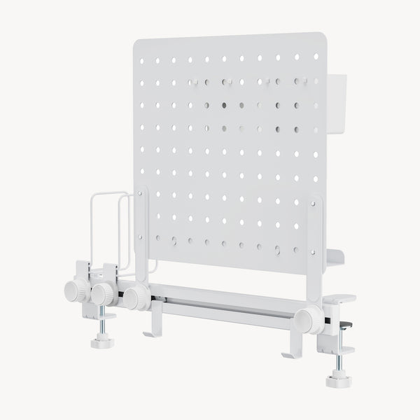 Organizator lateral masa birou Sauda 50x50 cm otel alb [en.casa]