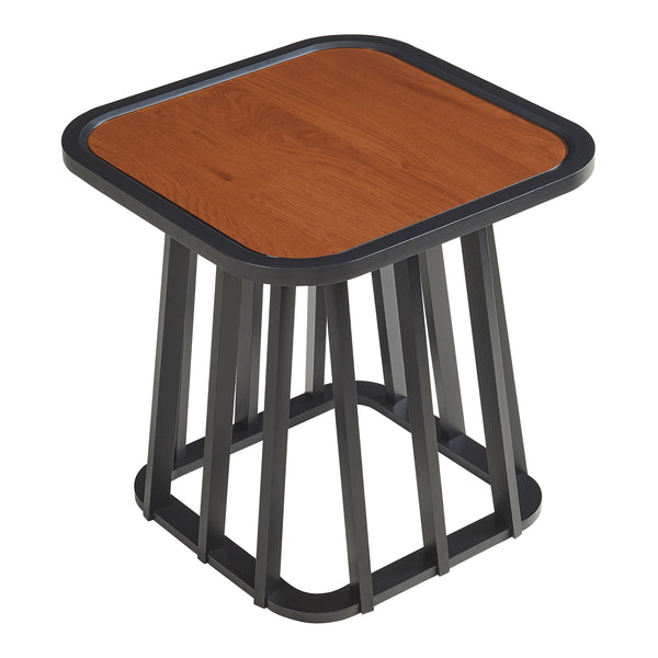 Masuta Burgess 51x51x51 cm negru/efect lemn nuc [en.casa]