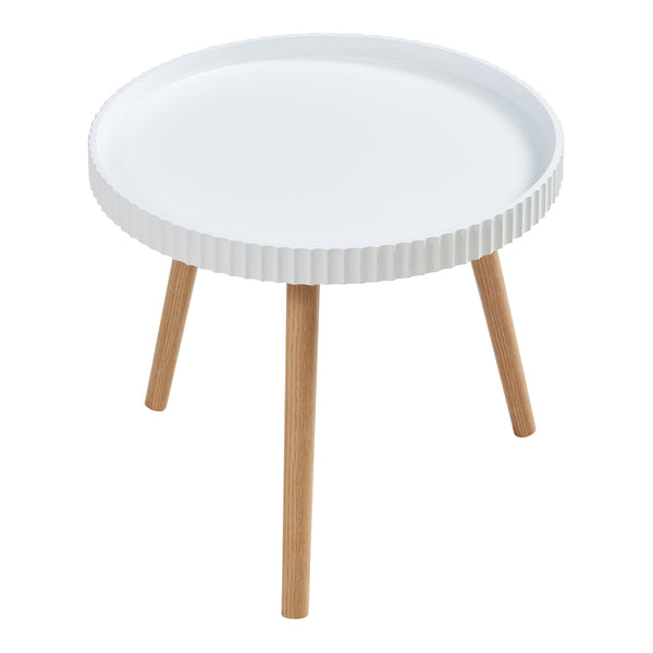 Masuta rotunda Bongard 49x45 cm alb/natur [en.casa]
