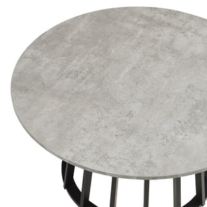 Masuta cafea rotunda Buzzard 90x45 cm efect beton/negru [en.casa]