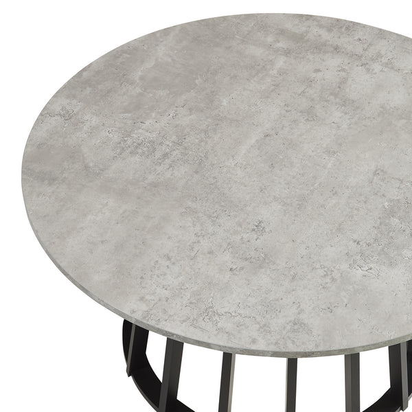 Masuta cafea rotunda Buzzard 90x45 cm efect beton/negru [en.casa]