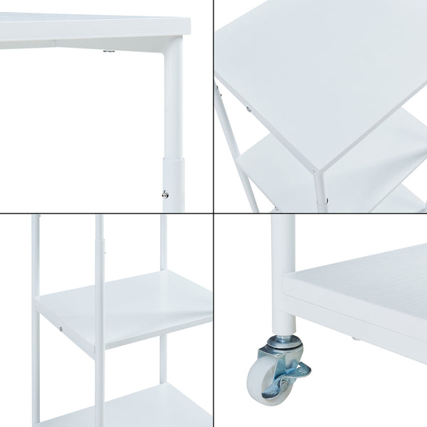 Raft cu inaltime reglabila Janertu 39x34,5x73-82cm alb [en.casa]