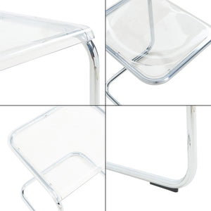 Masuta living Brosa 44x37x48 cm transparent/culoarea cromului [en.casa]
