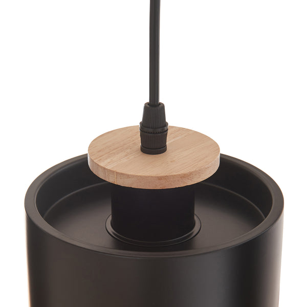 Lampa suspendata Posdand 130 cm 5xE27 max 40W natur/negru [lux.pro]