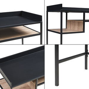Birou Belana 100x43x82 cm negru/efect lemn stejar [en.casa]