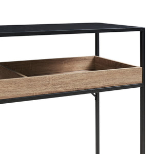 Masa consola Belana 110x40x80 cm negru/efect stejar [en.casa]