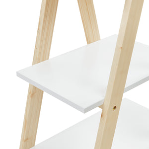 Raft carti design cort copii Vanlilu 145x65x32 cm natur/alb [en.casa]