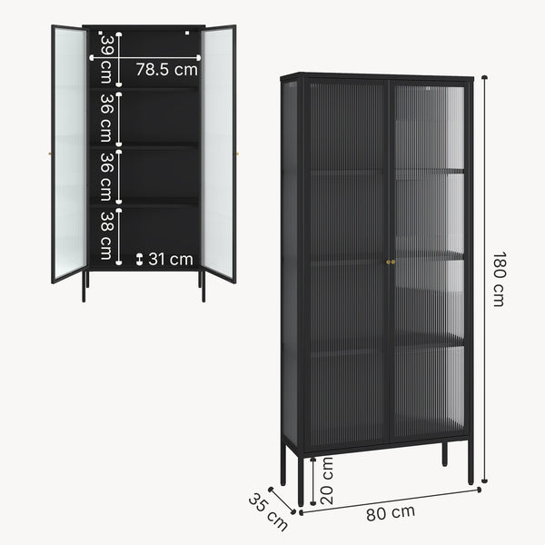 Vitrina Vinterhavn negru [en.casa]