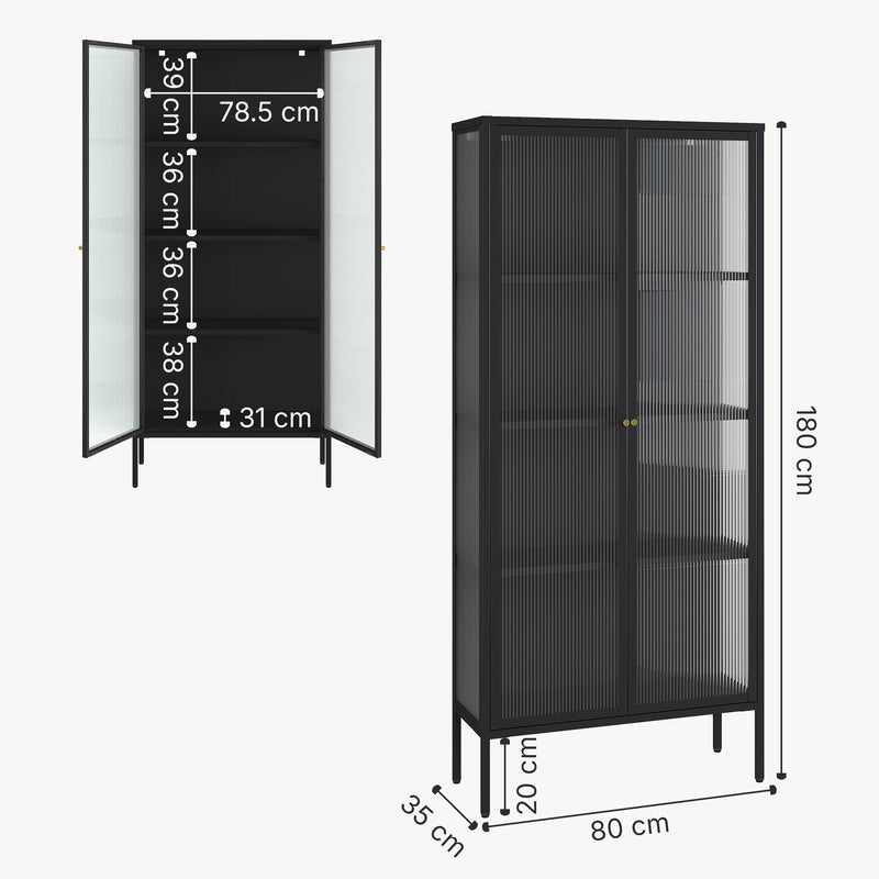 Schiță cotată Vitrina Vinterhavn negru [en.casa]