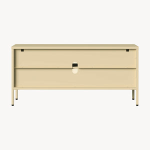 Vitrina cu 3 usi sticla Klippestad 118x35x55 cm camel [en.casa]