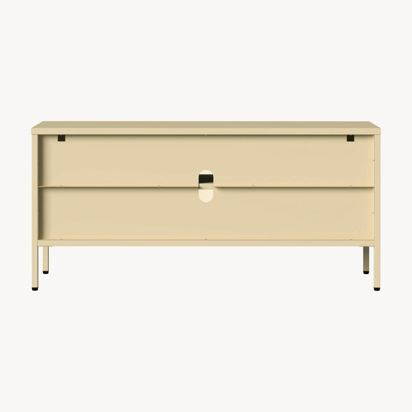 Vitrina cu 3 usi sticla Klippestad 118x35x55 cm camel [en.casa]