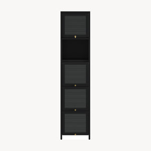 Dulap inalt Ostersund 174x40x35 cm otel negru [en.casa]