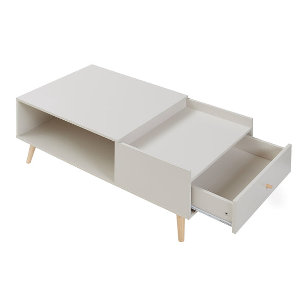 Masuta cafea Hallevil 44x106x59 cm alb [en.casa]