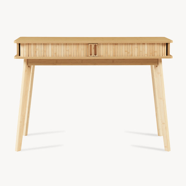 Masa consola cu 2 usi glisante Tysvær 110x40x78 cm bambus natur [en.casa]