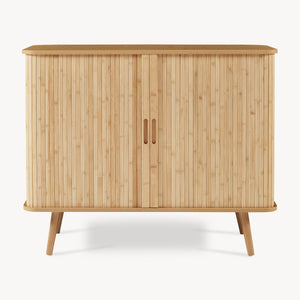 Comoda cu 2 usi glisante Nordkapp 100x40x80 cm bambus natur [en.casa]