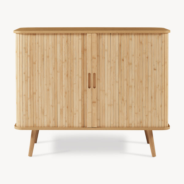 Comoda cu 2 usi glisante Nordkapp 100x40x80 cm bambus natur [en.casa]