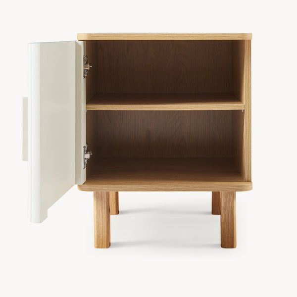 Noptiera cu maner pe dreapta Ferrersp 50x40x40 efect stejar/oatmeal/natur [en.casa]