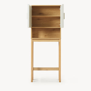 Dulap baie deasupra WC Ferrersp 160x63x20 cm efect stejar/oatmeal/natur [en.casa]