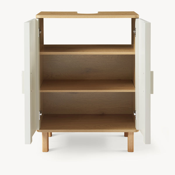 Dulap baie sub chiuveta Ferrersp 80x60x35 cm efect stejar/oatmeal/natur [en.casa]