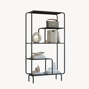 Raft carti Færder 145x76x33 cm negru [en.casa]