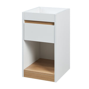 Noptiera cu sertar Lure 55x30x35 cm alb/efect stejar [en.casa]
