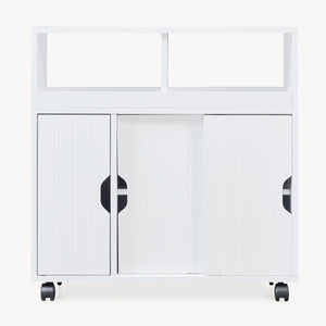 Dulap mobil pe 4 roti Fadeskimma 72x70x20 cm alb [en.casa]