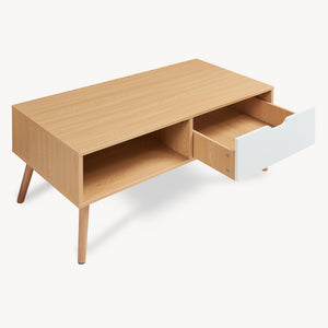 Masuta cafea Bordkak 100x48x45 cm efect stejar/alb [en.casa]