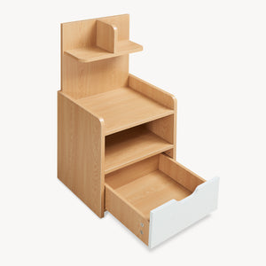 Noptiera Bordkak 75x35x30 cm efect stejar/alb [en.casa]