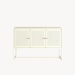 Comoda cu 3 usi Viitasaari 120x40x80 cm otel crem deschis [en.casa] 