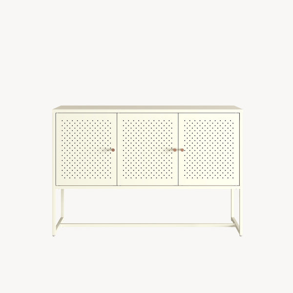 Comoda cu 3 usi Viitasaari 120x40x80 cm otel crem deschis [en.casa] 