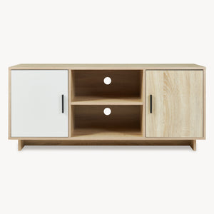 Comoda TV Kenta 120x39x52 cm efect stejar Sonoma/alb [en.casa]