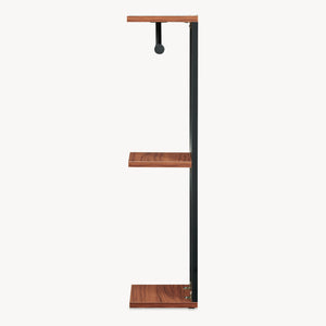 Suport de sine statator pentru hartie WC cu 3 rafturi Trond 77x18x18 cm negru/efect lemn nuc [en.casa]