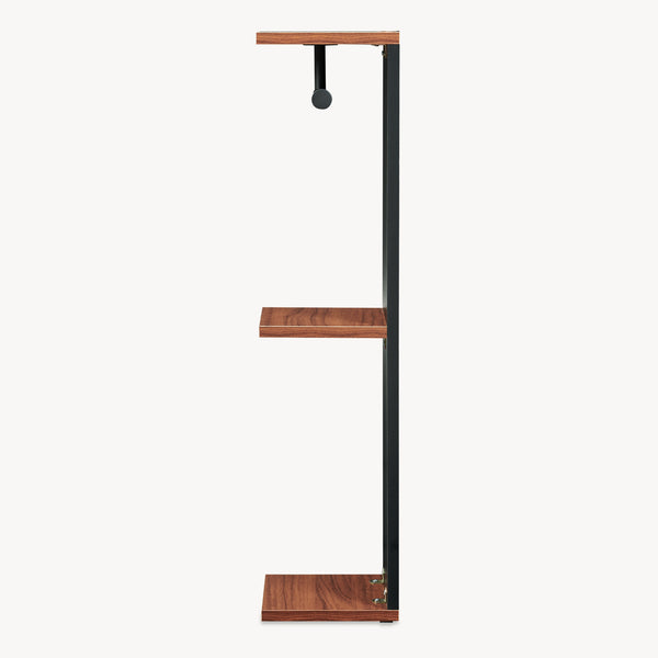 Suport de sine statator pentru hartie WC cu 3 rafturi Trond 77x18x18 cm negru/efect lemn nuc [en.casa]