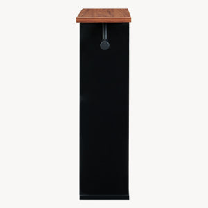 Suport de sine statator pt hartie WC cu 3 compartimente deschise Trond 60x40x16 cm negru/efect lemn nuc [en.casa]
