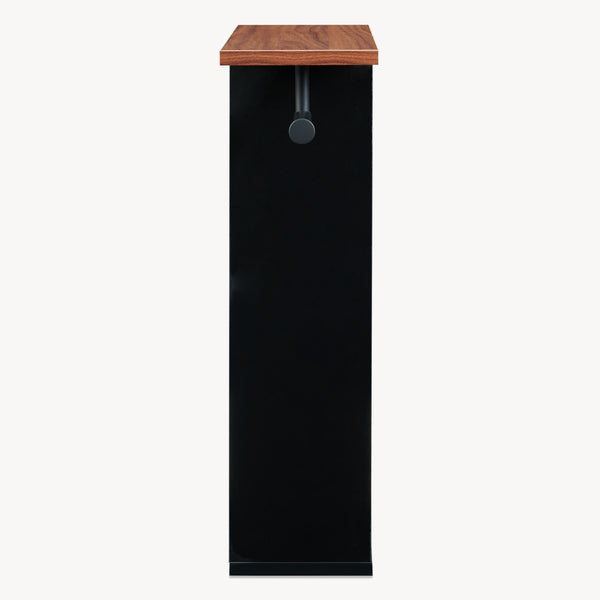 Suport de sine statator pt hartie WC cu 3 compartimente deschise Trond 60x40x16 cm negru/efect lemn nuc [en.casa]