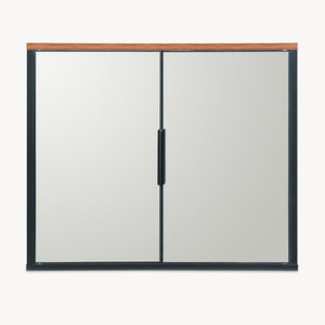 Dulap perete baie cu 2 usi cu oglinda Trond 50x60x15 cm engru/efect lemn nuc [en.casa]