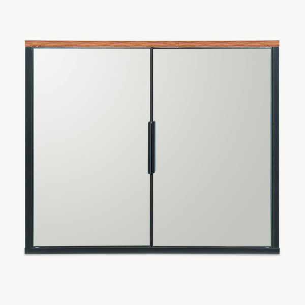 Dulap perete baie cu 2 usi cu oglinda Trond 50x60x15 cm engru/efect lemn nuc [en.casa]