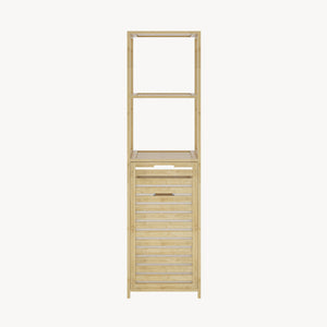 Raft baie cu cos detasabil pentru rufele murdare Anun 130x36x33 cm efect lemn/bej [en.casa]