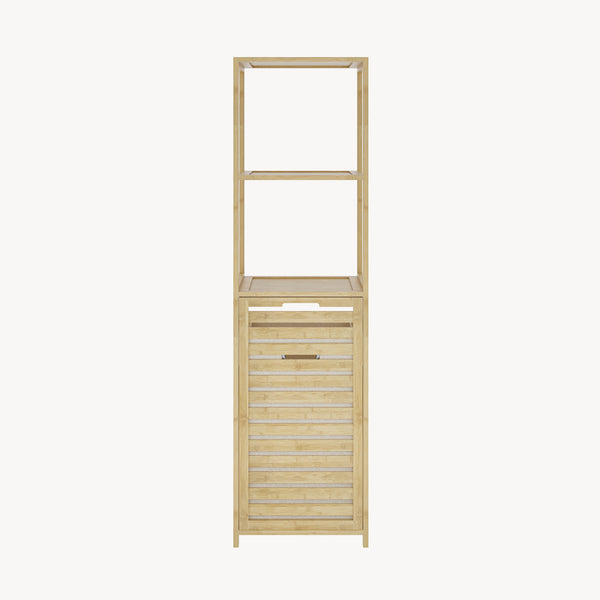 Raft baie cu cos detasabil pentru rufele murdare Anun 130x36x33 cm efect lemn/bej [en.casa]
