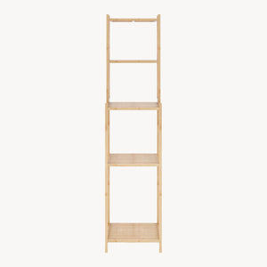 Raft baie cu 4 polite depozitare Anun 127x30x30 cm bambus natur [en.casa]
