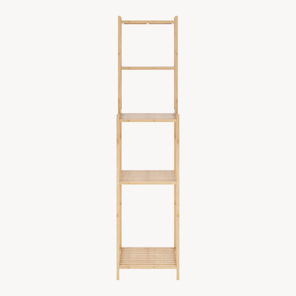 Raft baie cu 4 polite depozitare Anun 127x30x30 cm bambus natur [en.casa]